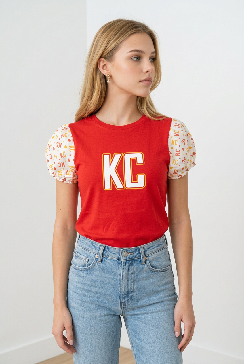 Red Kingdom Sweetheart Short Puff Tee T-Shirt
