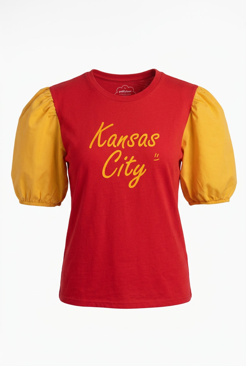 KC Girl Red & Gold Long Puff
