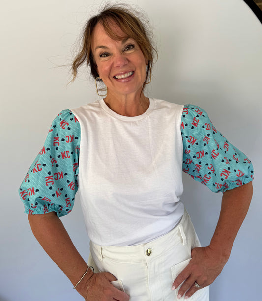 KC Current PuffyteesTM Shirt with a Long Puff Sleeve