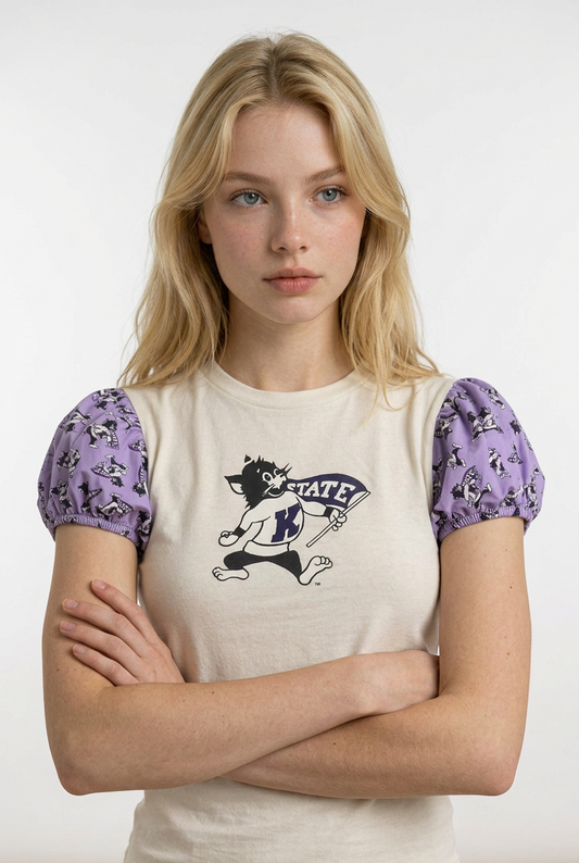 K-State Wildcats Script Short Puff Tee T-Shirt