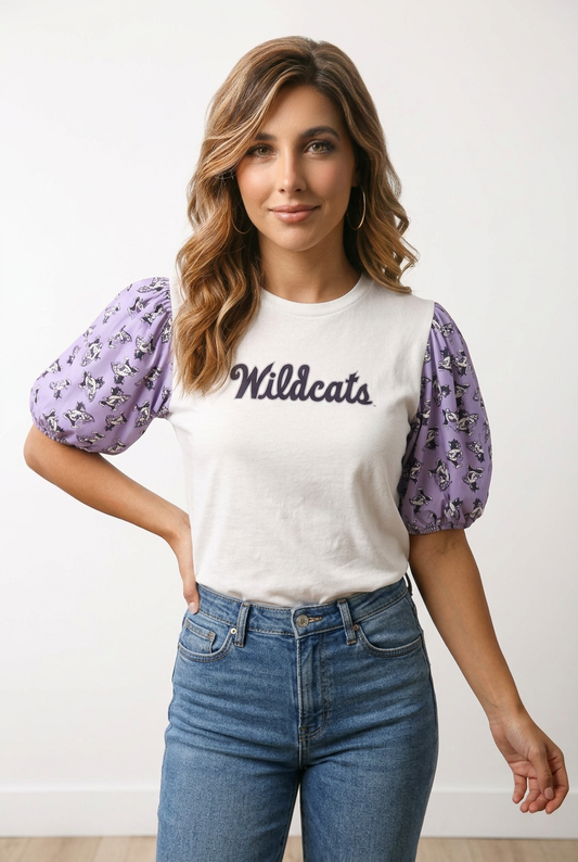 K-State Wildcats Script Long Puff Tee T-Shirt