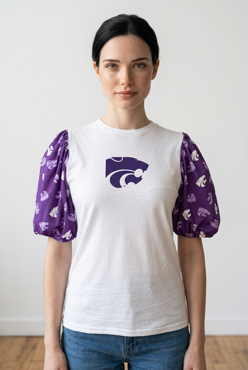 K-State PowerCat Long Puff T-Shirt