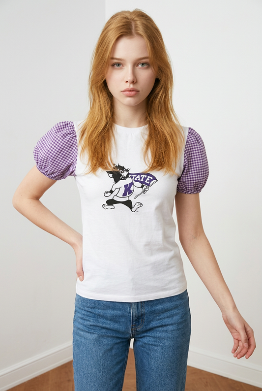 K-State Gingham Puff Tee T-Shirt