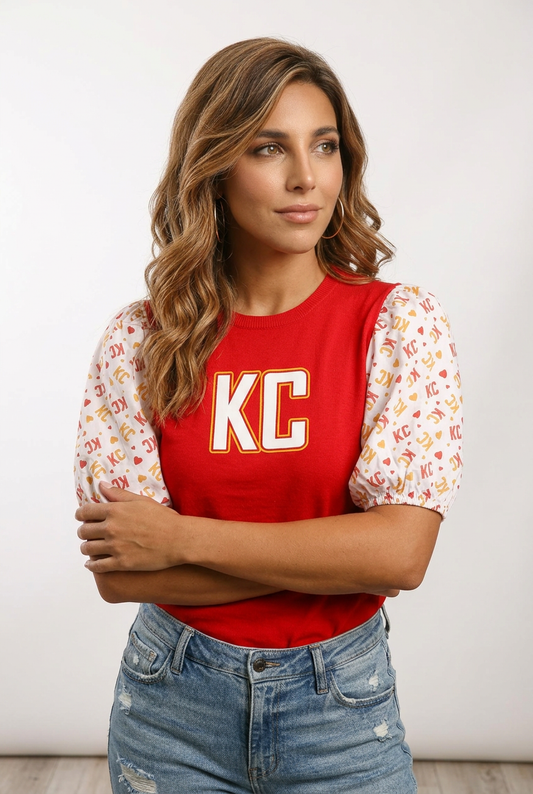 Red Kingdom Sweetheart Long Puff Tee T-Shirt