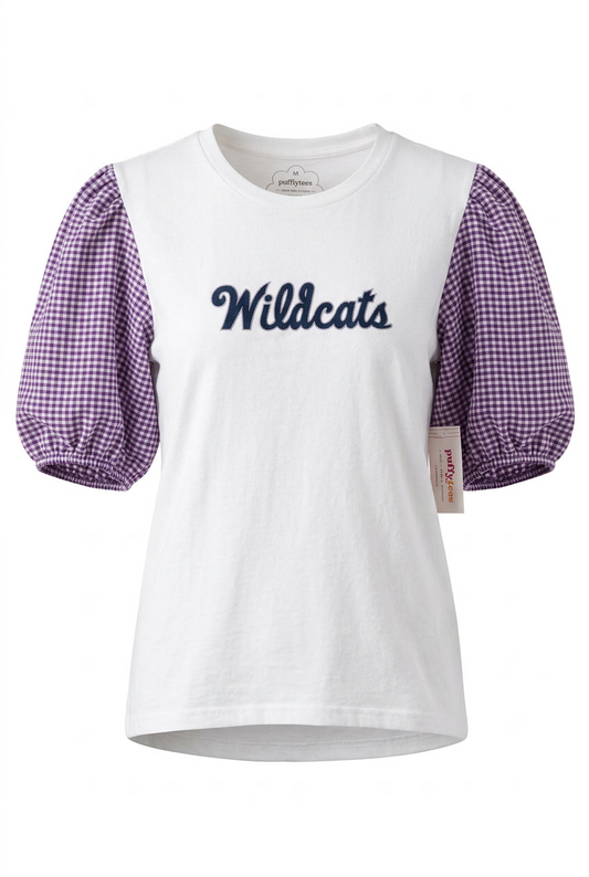 K-State Classic Script Gingham Long Puff