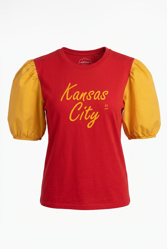 KC Girl Red & Gold Long Puff