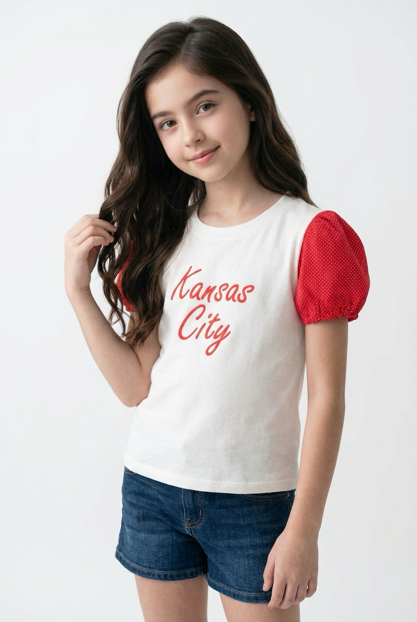 Toddler KC Red & White Polka Dot Puffytees